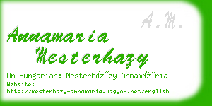 annamaria mesterhazy business card